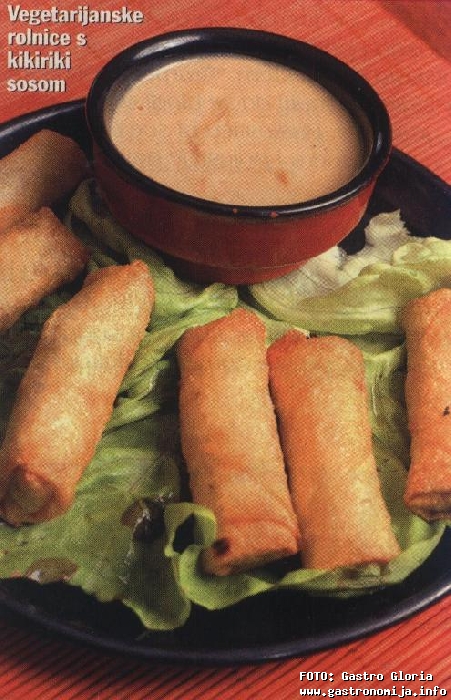 VEGETARIJANSKE ROLNICE SA KIKIRIKI SOSOM - Ana Sofrenovic VEGETARIJANSKE ROLNICE SA KIKIRIKI SOSOM - Ana Sofrenovic